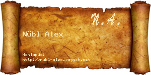 Nübl Alex névjegykártya